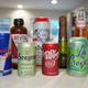 The lineup of beverages tested for float-worthiness.